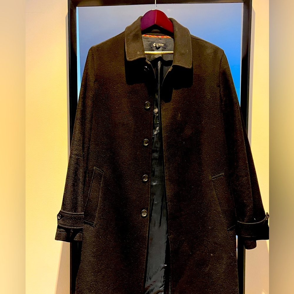 J-Crew Westbourne Topcoat Black Medium Wool Cashmere